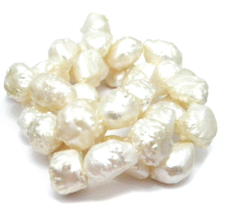 Gold Blush/White 9-10mm Granulated Pearls